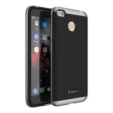 IPAKY 2-Piece PC Frame and TPU Phone Case for Xiaomi Redmi 4X - Grey - silikona ar plastikas rāmi aizmugures apvalks (bampers, vāciņš, TPU silicone cover, bumper shell)