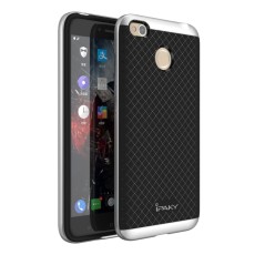 IPAKY 2-Piece PC Frame and TPU Phone Case for Xiaomi Redmi 4X - Silver - silikona ar plastikas rāmi aizmugures apvalks (bampers, vāciņš, TPU silicone cover, bumper shell)