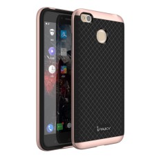 IPAKY 2-Piece PC Frame and TPU Phone Case for Xiaomi Redmi 4X - Rose Gold - silikona ar plastikas rāmi aizmugures apvalks (bampers, vāciņš, TPU silicone cover, bumper shell)