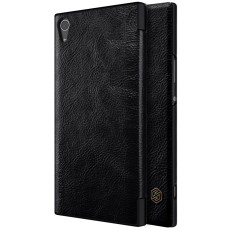 NILLKIN Qin Series Card Slot Flip Leather Mobile Shell priekš Sony Xperia XA1 Ultra G3212 / G3221 - Melns - sāniski atverams maciņš (ādas maks, grāmatiņa, leather book wallet case cover)