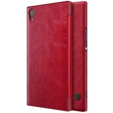 NILLKIN Qin Series Card Slot Flip Leather Mobile Shell priekš Sony Xperia XA1 Ultra G3212 / G3221 - Sarkans - sāniski atverams maciņš (ādas maks, grāmatiņa, leather book wallet case cover)