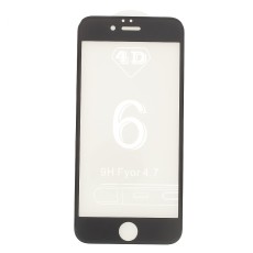 4D Curved (ar noapaļotām malām) Full Size Tempered Glass screen protector film guard priekš Apple iPhone 6 Plus / 6S Plus - Melns - Ekrāna Aizsargstikls / Bruņota Stikla Aizsargplēve