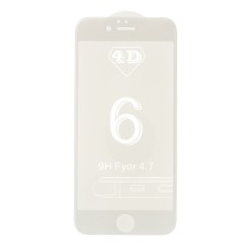 4D Curved (ar noapaļotām malām) Full Size Tempered Glass screen protector film guard priekš Apple iPhone 6 Plus / 6S Plus - White - Ekrāna Aizsargstikls / Bruņota Stikla Aizsargplēve