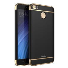 IPAKY 3-In-1 Electroplating PC Hard Back Cover for Xiaomi Redmi 4X - Black - plastikas aizmugures apvalks (bampers, vāciņš, PU back cover, bumper shell)
