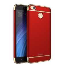 IPAKY 3-In-1 Electroplating PC Hard Back Cover for Xiaomi Redmi 4X - Red - plastikas aizmugures apvalks (bampers, vāciņš, PU back cover, bumper shell)
