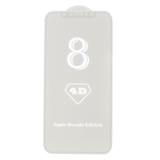 4D Curved Full Size Tempered Glass screen protector priekš Apple iPhone 11 Pro / X / XS - White - Ekrāna Aizsargstikls / Bruņota Stikla Aizsargplēve