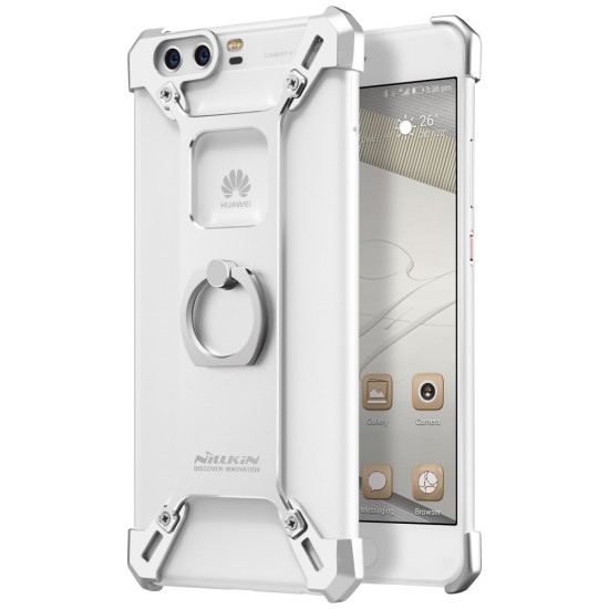 Nillkin Barde Series Metal Frame Case priekš Huawei P10 Plus - Sudrabains - alumīnija apvalks (bampers, vāciņš, slim cover shell, bumper)