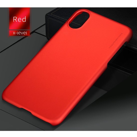 X-LEVEL Metallic Slim PC Hard Phone Case for Apple iPhone X / XS - Red - plastikas aizmugures apvalks (bampers, vāciņš, PU back cover, bumper shell)