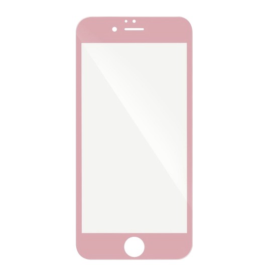 5D Hybrid Full Glue (ar noapaļotām malām) Tempered Glass screen protector film guard priekš Apple iPhone 7 Plus / 8 Plus - Rozā Zelts - Ekrāna Aizsargstikls / Bruņota Stikla Aizsargplēve (Full screen size curved)