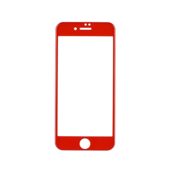 5D Full Glue (ar noapaļotām malām) Tempered Glass screen protector priekš Apple iPhone 7 / 8 / SE2 (2020) / SE3 (2022) - Sarkans - Ekrāna Aizsargstikls / Bruņota Stikla Aizsargplēve