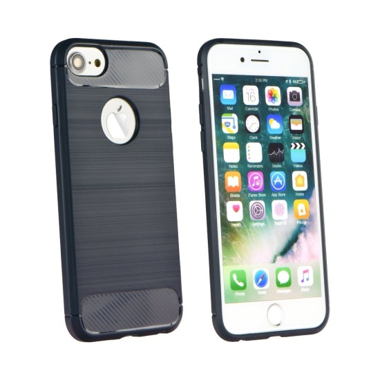 Forcell Carbon TPU Back Phone Case priekš Samsung Galaxy J7 (2017) J730 - Graphite - triecienizturīgs silikona aizmugures apvalks (bampers, vāciņš, slim TPU silicone case shell cover, bumper)