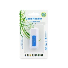 Kartes lasītājs / Adapteris Memory Card Reader USB Titanium Blue SDHC/SD / MMC / RS-MMC / Mini-SD(adapter) / Micro SD(adapter) / TF(adapter) / MS / MS DUO / MS PRO DUO 2.0