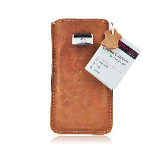 Forcell Leather Pull Up Case Slim Premium (Nokia 206 size) - Brūns - universāls maks kabatiņa (pouch cover, maciņš kabata, universal case)