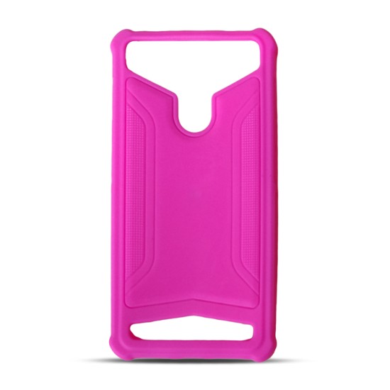 Silicon Universal Case для телефонов с размером экрана 5.3 - 5.6 inch - Розовый - силиконовый чехол-накладка (тонкий бампер крышка-обложка, slim TPU silicone case cover, bumper)