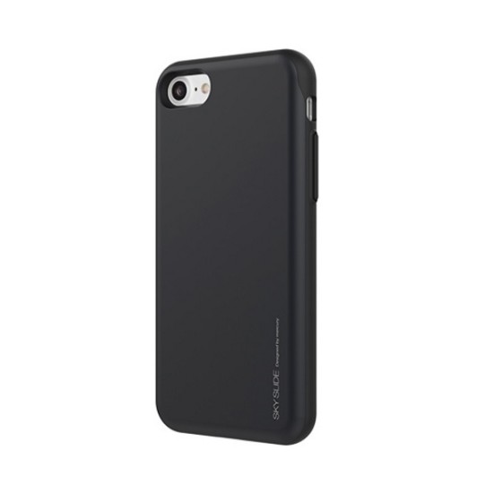 Mercury Sky Slide Credit Card Case priekš Apple iPhone 6 Plus / 6S Plus - Melns - silikona ar plastikas aizmugures apvalks (bampers, vāciņš, TPU PC silicone plastic cover, bumper shell)