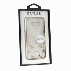 Guess GUHCS8LTR4GG priekš Samsung Galaxy S8 Plus G955 - Zelts - silikona aizmugures apvalks (bampers, vāciņš, slim TPU case cover, bumper)