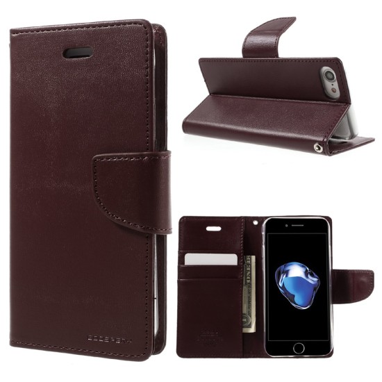 Mercury Bravo Flip Case priekš Apple iPhone X / XS - Bordo - sāniski atverams maciņš ar stendu (ādas grāmatveida maks, leather book wallet cover stand)