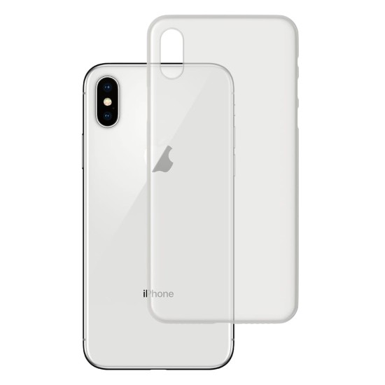 3MK Natural Case priekš Apple iPhone X / XS - Balts - matēts plastikas aizmugures apvalks (bampers, vāciņš, slim silicone cover shell, bumper)