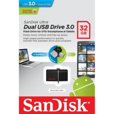 Sandisk Pendrive Ultra Dual Drive 32GB USB 3.0 mico USB Flash Atmiņa