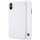 NILLKIN Qin Series Card Holder Leather Case priekš Apple iPhone X / XS - Balts - sāniski atverams maciņš (ādas maks, grāmatiņa, leather book wallet case cover)
