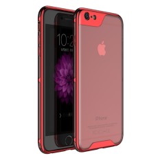 IPAKY Yuyan Series Plated PC Frame Clear TPU Back Case priekš Apple iPhone 6 Plus / 6S Plus - Sarkans - silikona ar plastikas rāmi aizmugures apvalks (bampers, vāciņš, TPU silicone cover, bumper shell)
