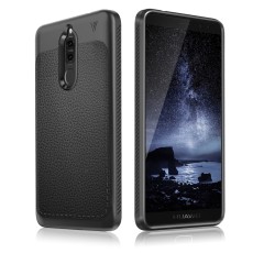 IVSO Gentry Series Leather Coated TPU Phone Case for Huawei Mate 10 Lite - Black - ādas imitācijas triecienizturīgs silikona aizmugures apvalks (maciņš, bampers, vāciņš, slim cover, bumper, back case)