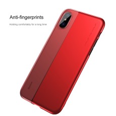 BASEUS PC TPU Hybrid Case priekš Apple iPhone X / XS - Sarkans - plastikas / silikona aizmugures apvalks (bampers, vāciņš, PU back cover, bumper shell)