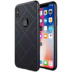 NILLKIN Air Series Heat Dissipation Matte PC Hard Case priekš Apple iPhone X / XS - Melns - plastikas aizmugures apvalks (bampers, vāciņš, PU back cover, bumper shell)