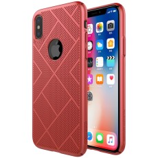 NILLKIN Air Series Heat Dissipation Matte PC Hard Case priekš Apple iPhone X / XS - Sarkans - plastikas aizmugures apvalks (bampers, vāciņš, PU back cover, bumper shell)