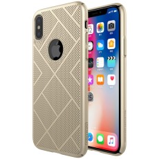 NILLKIN Air Series Heat Dissipation Matte PC Hard Case priekš Apple iPhone X / XS - Zelts - plastikas aizmugures apvalks (bampers, vāciņš, PU back cover, bumper shell)
