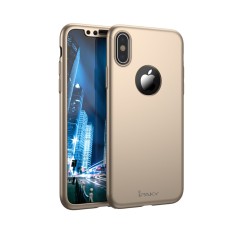 IPAKY Full Protection Hard Plastic Case priekš Apple iPhone X / XS - Zelts - plastikas apvalks (bampers, vāciņš, PU back cover, bumper shell)