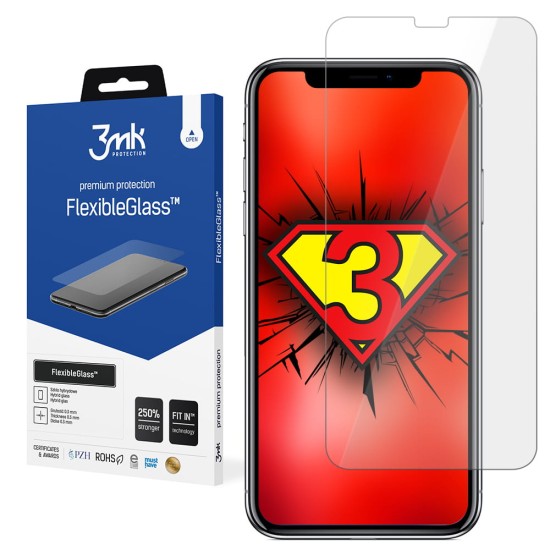 3MK FlexibleGlass Hybrid Tempered Glass / Film protector priekš Apple iPhone 11 Pro / XS / X - hibrīds ekrāna aizsargstikls / aizsargplēve