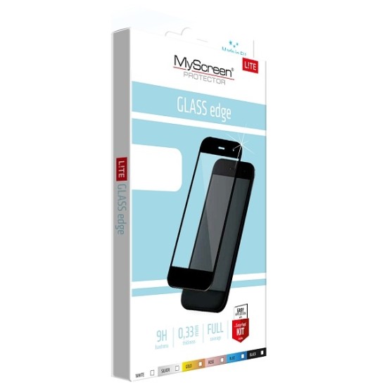 MyScreen Lite Edge (Edge Glue) Tempered Glass priekš Huawei Mate 10 Lite - Melns - Ekrāna Aizsargstikls / Bruņota Stikla Aizsargplēve