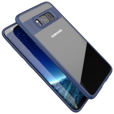 IPAKY Hybrid TPU Frame Clear Acrylic Back Case for Samsung Galaxy S8 Plus G955 - Blue - silikona ar plastikas rāmi aizmugures apvalks (bampers, vāciņš, TPU silicone cover, bumper shell)