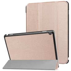 Tri-fold Stand PU Leather Case priekš Huawei MediaPad M3 Lite 10 - Rose Gold - sāniski atverams maciņš ar stendu