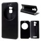 Hollow View Window Leather Stand Case for Asus Zenfone 3 Max ZC520TL - Black - sāniski atverams maciņš ar lodziņu un stendu (ādas maks, grāmatiņa, leather book wallet case cover stand)