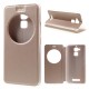 Hollow View Window Leather Stand Case for Asus Zenfone 3 Max ZC520TL - Gold - sāniski atverams maciņš ar lodziņu un stendu (ādas maks, grāmatiņa, leather book wallet case cover stand)