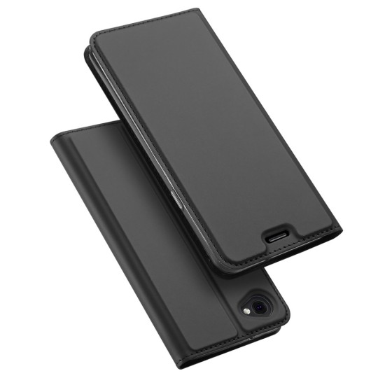Dux Ducis Skin Pro series priekš LG Q6 M700 - Tumši Pelēks - sāniski atverams maciņš ar magnētu un stendu (ādas maks, grāmatiņa, leather book wallet case cover stand)
