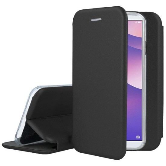Forcell Elegance book case priekš LG Q6 M700 - Melns - sāniski atverams maciņš ar stendu (ādas maks, grāmatiņa, leather book wallet case cover stand)