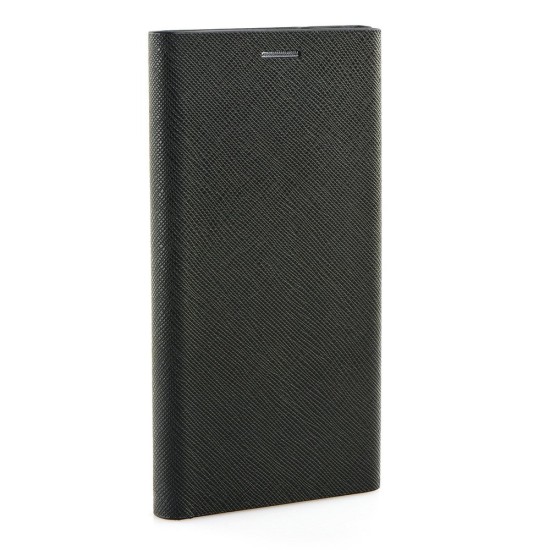 Forcell Bravo Book Case priekš Huawei Y6 (2017) - Melns - sāniski atverams maciņš ar stendu (ādas maks, grāmatiņa, leather book wallet case cover stand)