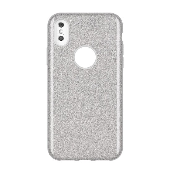 Forcell Shining Case priekš Huawei Y6 (2017) - Sudrabains - silikona aizmugures apvalks (bampers, vāciņš, ultra slim TPU silicone case cover, bumper)