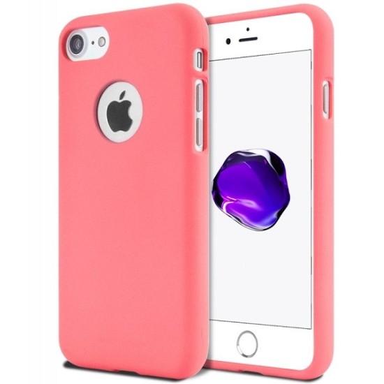 Mercury Soft Jelly Case priekš Apple iPhone 8 - Rozā (ar izgriezumu) - matēts silikona apvalks (bampers, vāciņš, slim TPU silicone cover shell, bumper)