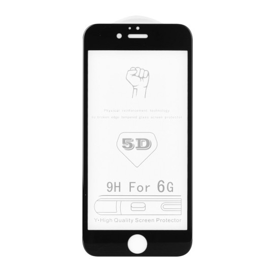 RoarKorea 5D Full Glue Tempered Glass screen protector priekš Apple iPhone 11 Pro / X / XS - Melns - Ekrāna Aizsargstikls / Bruņota Stikla Aizsargplēve