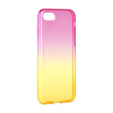 Forcell Ombre Case priekš Huawei Y7 (2017) - Rozā / Zelts - silikona aizmugures apvalks (bampers, vāciņš, ultra slim TPU silicone case cover, bumper)