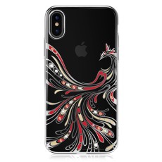 Kingxbar Swarovski Flying series priekš Apple iPhone X / XS - Sudrabs - plastikāta aizmugures apvalks ar kristāliem (bampers, vāciņš, slim TPU case cover, bumper)