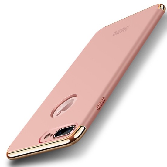 MOFI 3-In-1 Plastic Back Case priekš Apple iPhone 7 Plus / 8 Plus - Rozā Zelts - plastikas aizmugures apvalks (bampers, vāciņš, PU back cover, bumper shell)