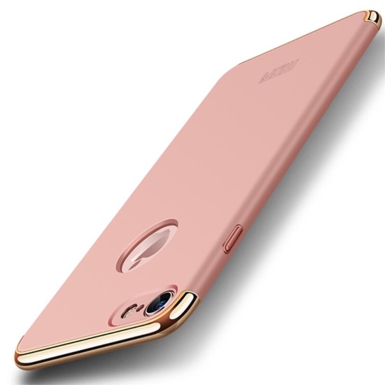 MOFI 3-In-1 Plastic Back Case priekš Apple iPhone 8 - Rozā Zelts (ar izgriezumu) - plastikas aizmugures apvalks (bampers, vāciņš, PU back cover, bumper shell)