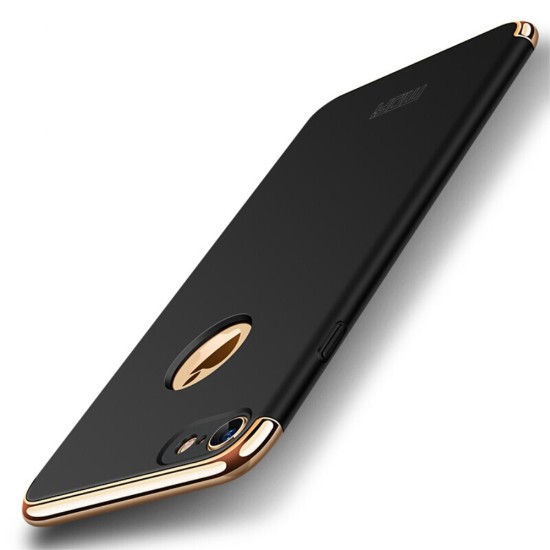 MOFI 3-In-1 Plastic Back Case priekš Apple iPhone 8 - Melns (ar izgriezumu) - plastikas aizmugures apvalks (bampers, vāciņš, PU back cover, bumper shell)