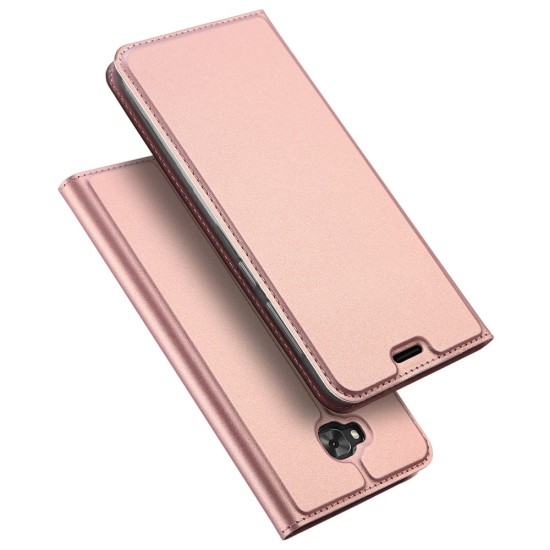 Dux Ducis Skin Pro series priekš Asus Zenfone 4 Selfie ZD553KL - Rozā Zelts - sāniski atverams maciņš ar magnētu un stendu (ādas maks, grāmatiņa, leather book wallet case cover stand)