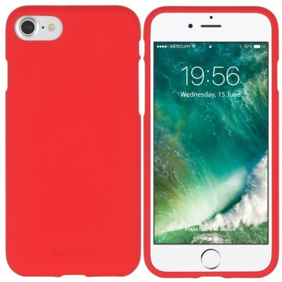 Mercury Soft Jelly Case priekš Apple iPhone 6 Plus / 6S Plus - Sarkans - matēts silikona apvalks (bampers, vāciņš, slim TPU silicone cover shell, bumper)